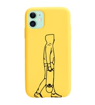 Iphone 11 Çizgi Tasarımlı Sarı Lansman Telefon Kılıfı