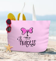 BK Gift Kişiye Özel Pudra Pembe Fermuarlı Plaj Çantası  4