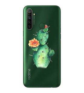 Kaktüs Tasarımlı Süper Şeffaf Silikon Telefon Kılıfı Oppo Realmi 5i