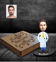 Kişiye Özel Doktor Tasarımlı Karikatür Ahşap Biblo Kutulu Bay-2