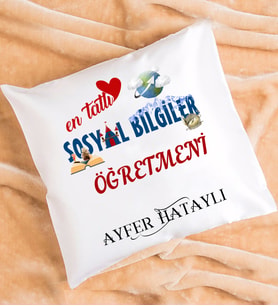 Mesajlı Sosyal Bilgiler Öğretmeni Yastık