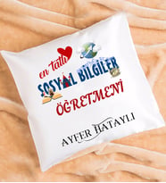 Mesajlı Sosyal Bilgiler Öğretmeni Yastık