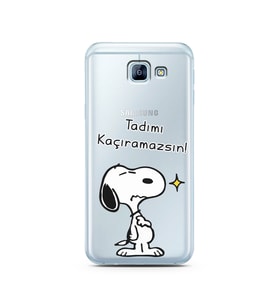 Snoopy Tasarımlı Süper Şeffaf Silikon Telefon Kılıfı Samsung A8 (2016)  