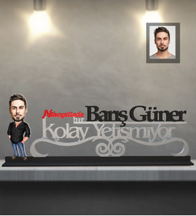 Kişiye Özel Erkek Karikatürlü Kolay Yetişmiyor Ahşap Biblo Model-2