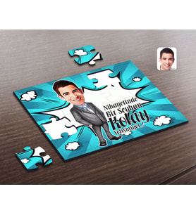 BK Gift Kişiye Özel Erkek Kolay Yetişmiyor Karikatürlü Ahşap Puzzle-1