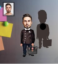 Kişiye Özel Seksenler Siyah Önlük Karikatürlü Ahşap Magnet Bay-1