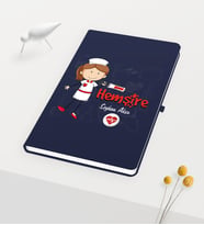 BK Gift Kişiye Özel Hemşire Temalı Lacivert Defter - 5