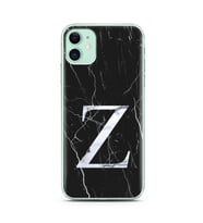 Iphone 11 Siyah Mermer Harf Tasarımlı Telefon Kılıfı Z-Harfi 