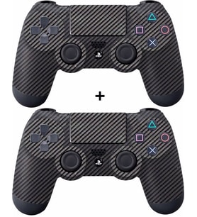 PS 4 Siyah Carbon Fiber DualShock Kol Kaplama 2 Adet Çınar Extreme 