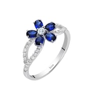 Sirius Pırlanta ve Oval Safir Taşlı Menekşe Yüzük 0703R0011