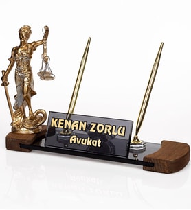 Avukata Hediye Themis Adalet Heykel Masa İsimliği Kristal İsimlik