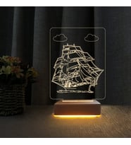 Gemi Tasarım 3d Çocuk Odası Gece Lambası Doğum Günü Hediyesi