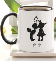 BK Gift Kişiye Özel Siyah Kupa Bardak Sevgililer Günü Temalı 35