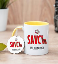Savcı Sarı Kupa Bardak Ve Anahtarlık Set