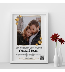 Sevgililer Günü Temalı Kişiye Özel Qr Kodlu Tablo