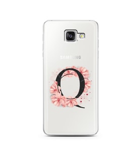 Pembe Çiçekli Harf Tasarım Süper Şeffaf Silikon Telefon Kılıfı Samsung A5 (2016)