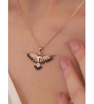 Gümüş Pazarım Anka Kuşu Gümüş Kolye (Rose)