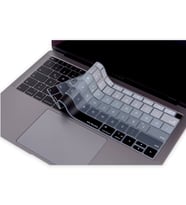 Laptop MacBook Air 13inc Klavye Koruyucu A1932 2018/2019 İngilizce-Türkçe Baskı (Siyah-Gri)
