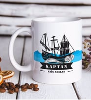 BK Gift Kişiye Özel Kaptan Beyaz Kupa Bardak-8
