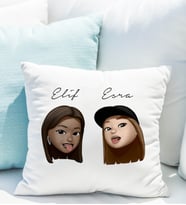 Emoji Kız Arkadaş Stiker Yastığı Kişiye Özel