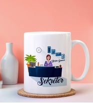 Kişiye Özel Sekreter Tasarımlı Beyaz Kupa