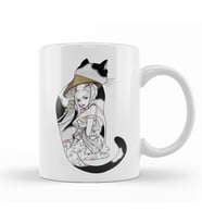 Kedi Geisha Cat Kupa Bardak Porselen
