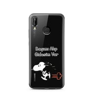 Snoopy Tasarımlı Süper Şeffaf Silikon Telefon Kılıfı Huawei P20 Lite 