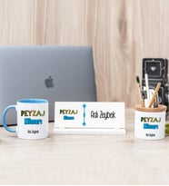 Peyzaj Mimarı Mavi Kupa Bardak Kalemlik Ve Masa İsimliği Hediye Seti