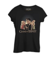 Game of Stones Siyah Kadın Tshirt