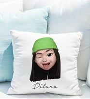 Emoji Kız Stiker Yastığı Kişiye Özel