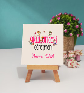 Okul Öncesi Öğretmeni Dekoratif Taş Baskı
