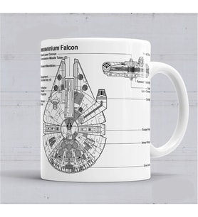 Star Wars Melennium Falcon Kupa Bardak Porselen
