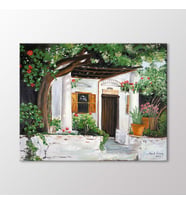 Arty Tablo Yeşillikler İçindeki Ev Tablo (Karışık)