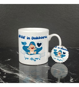 Bebek Hediyesi Kupa Bardak ve Anahtarlık Set 001