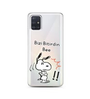 Snoopy Tasarımlı Süper Şeffaf Silikon Telefon Kılıfı Samsung A51