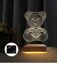 Ayıcık Seni Seviyorum Yazılı Led Gece Lambası Sevdiklerinize Hediye (Sarı)