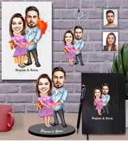Kişiye Özel Sevgili Karikatürlü 5 li Hediye Seti  Model 13