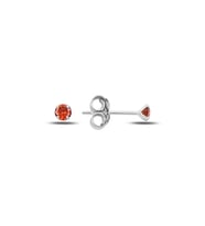 3mm Yuvarlak Zirkon Tektaş Gümüş Küpe