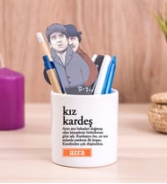 Kız Kardeş Kelime Anlamı Seramik Kalemlik