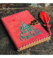 Yılbaşı Tasarımlı Deri Defter
