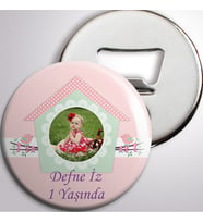 Kız Çocuğu Kuşlu Pembe Doğum Günü Açacaklı Magnet