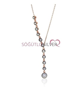 Söğütlü Silver Su yolu Pırlanta montürlü Kolye