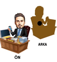 Kişiye Özel Avukat Karikatürlü Ahşap Magnet Bay-2