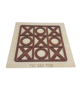 Ahşap TIC-TAC-TOE Strateji Oyunu (Tic-Tac-Toe, xox, oxo)