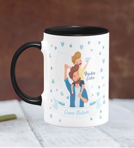 BK Gift Kişiye Özel Babalar Günü Temalı Siyah Kupa Bardak 14286 S