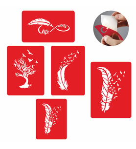 Tüy ve Kuş Dövmesi Şablon Seti Tattoo SPREYSİZ