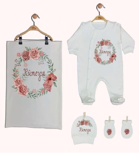 Pia Baby Gl 1937-03 İsme Özel Battaniyeli Tulum Set
