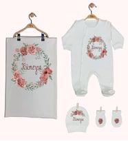 Pia Baby Gl 1937-03 İsme Özel Battaniyeli Tulum Set