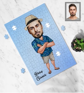 Kişiye Özel Erkek Karikatürlü A3 240 Parça Puzzle Model-9