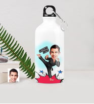 BK Gift Kişiye Özel Bay Karateci Karikatürlü Metal Suluk 500 Ml
